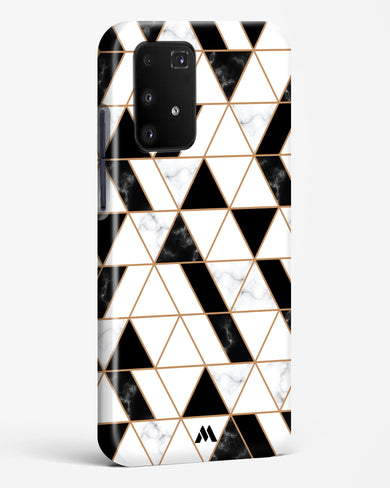 Black on White Patchwork Marble Hard Case Phone Cover-(Samsung)