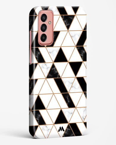 Black on White Patchwork Marble Hard Case Phone Cover-(Samsung)