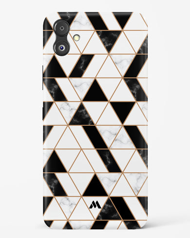 Black on White Patchwork Marble Hard Case Phone Cover-(Samsung)