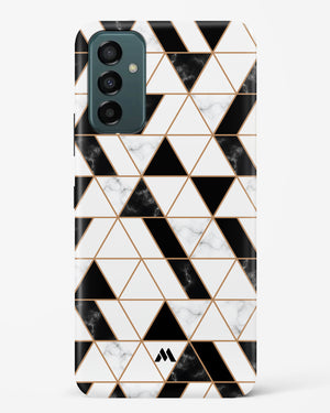 Black on White Patchwork Marble Hard Case Phone Cover (Samsung)