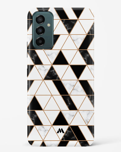 Black on White Patchwork Marble Hard Case Phone Cover-(Samsung)