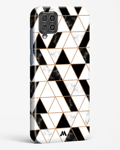 Black on White Patchwork Marble Hard Case Phone Cover-(Samsung)