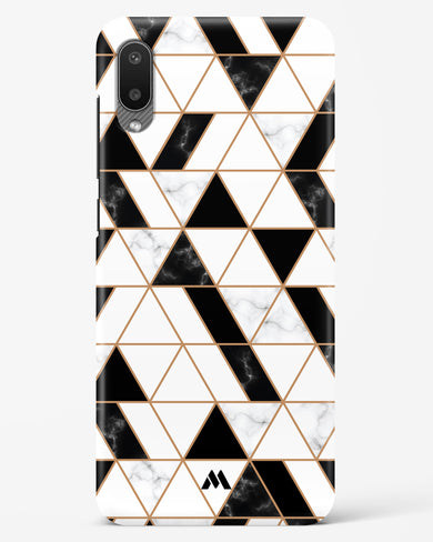 Black on White Patchwork Marble Hard Case Phone Cover-(Samsung)