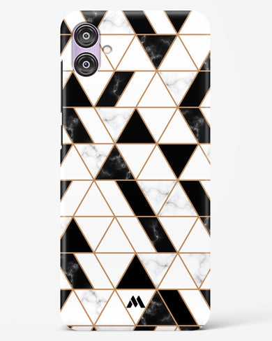 Black on White Patchwork Marble Hard Case Phone Cover-(Samsung)