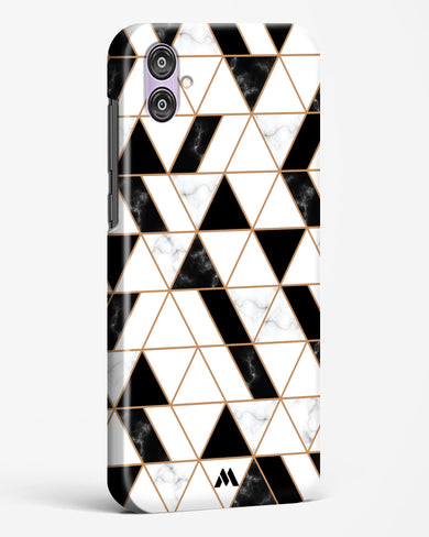 Black on White Patchwork Marble Hard Case Phone Cover-(Samsung)