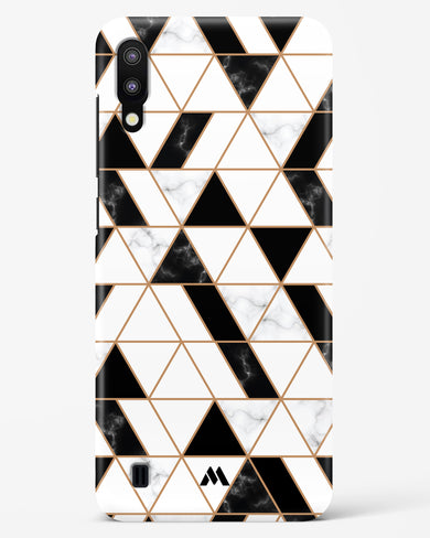 Black on White Patchwork Marble Hard Case Phone Cover-(Samsung)