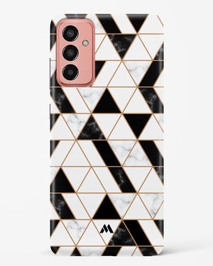 Black on White Patchwork Marble Hard Case Phone Cover (Samsung)