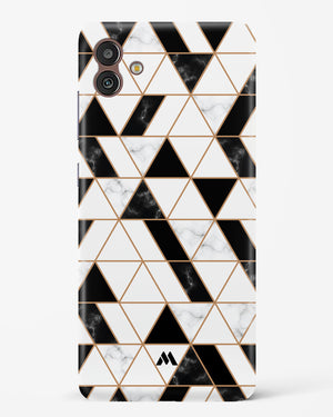 Black on White Patchwork Marble Hard Case Phone Cover-(Samsung)