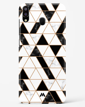 Black on White Patchwork Marble Hard Case Phone Cover (Samsung)