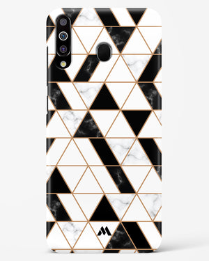 Black on White Patchwork Marble Hard Case Phone Cover (Samsung)