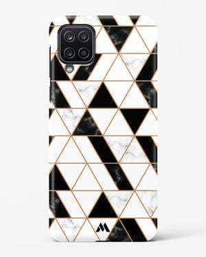 Black on White Patchwork Marble Hard Case Phone Cover (Samsung)