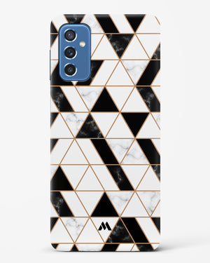 Black on White Patchwork Marble Hard Case Phone Cover (Samsung)