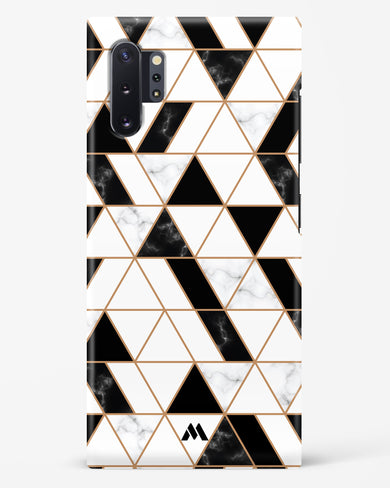 Black on White Patchwork Marble Hard Case Phone Cover (Samsung)