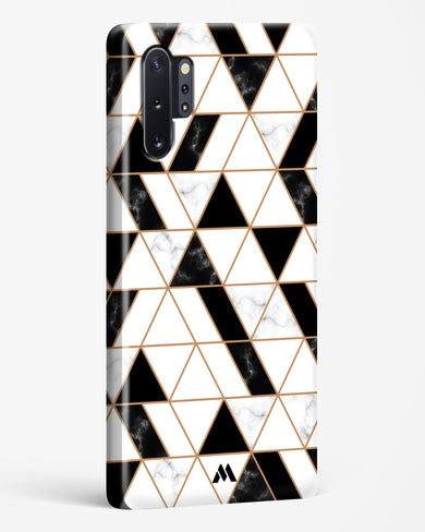 Black on White Patchwork Marble Hard Case Phone Cover (Samsung)