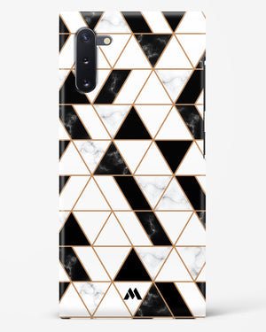 Black on White Patchwork Marble Hard Case Phone Cover (Samsung)