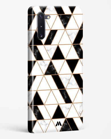 Black on White Patchwork Marble Hard Case Phone Cover (Samsung)