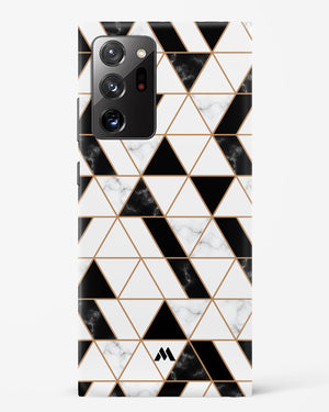 Black on White Patchwork Marble Hard Case Phone Cover-(Samsung)