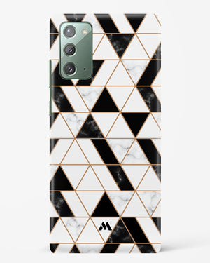 Black on White Patchwork Marble Hard Case Phone Cover (Samsung)