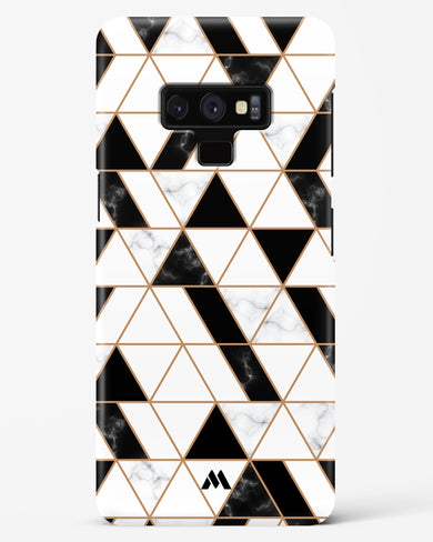 Black on White Patchwork Marble Hard Case Phone Cover (Samsung)