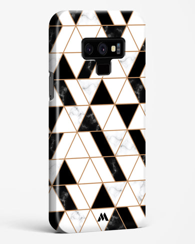 Black on White Patchwork Marble Hard Case Phone Cover (Samsung)