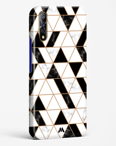 Black on White Patchwork Marble Hard Case Phone Cover (Vivo)