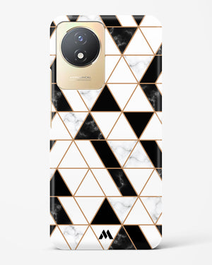 Black on White Patchwork Marble Hard Case Phone Cover (Vivo)