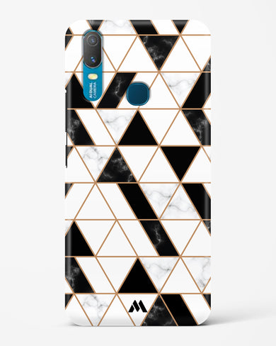 Black on White Patchwork Marble Hard Case Phone Cover (Vivo)
