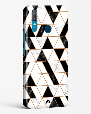 Black on White Patchwork Marble Hard Case Phone Cover (Vivo)