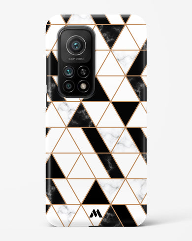 Black on White Patchwork Marble Hard Case Phone Cover-(Xiaomi)