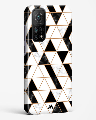 Black on White Patchwork Marble Hard Case Phone Cover-(Xiaomi)