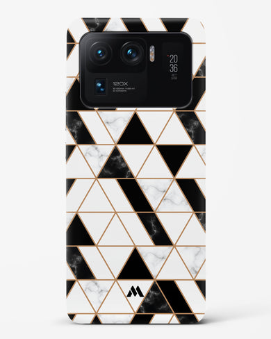 Black on White Patchwork Marble Hard Case Phone Cover-(Xiaomi)