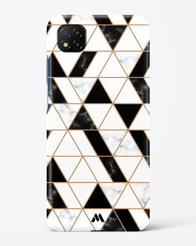 Black on White Patchwork Marble Hard Case Phone Cover-(Xiaomi)