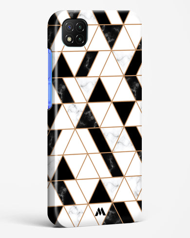 Black on White Patchwork Marble Hard Case Phone Cover-(Xiaomi)