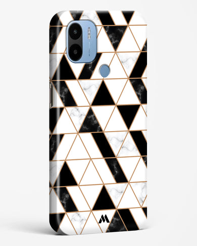 Black on White Patchwork Marble Hard Case Phone Cover (Xiaomi)
