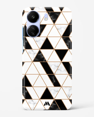 Black on White Patchwork Marble Hard Case Phone Cover (Xiaomi)