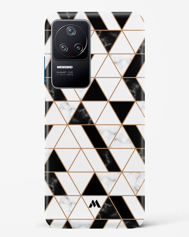 Black on White Patchwork Marble Hard Case Phone Cover-(Xiaomi)