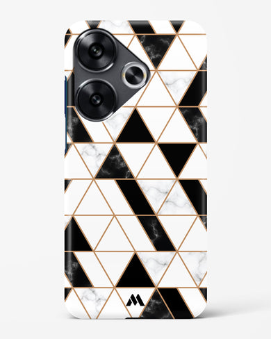 Black on White Patchwork Marble Hard Case Phone Cover (Xiaomi)