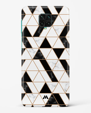 Black on White Patchwork Marble Hard Case Phone Cover-(Xiaomi)