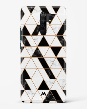 Black on White Patchwork Marble Hard Case Phone Cover (Xiaomi)