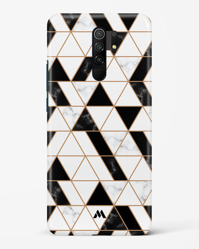 Black on White Patchwork Marble Hard Case Phone Cover-(Xiaomi)