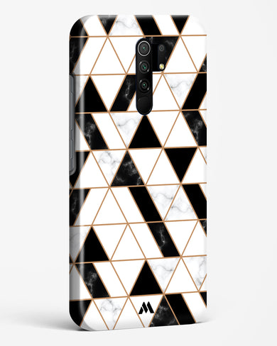 Black on White Patchwork Marble Hard Case Phone Cover (Xiaomi)
