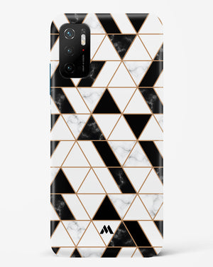 Black on White Patchwork Marble Hard Case Phone Cover-(Xiaomi)