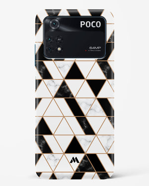 Black on White Patchwork Marble Hard Case Phone Cover (Xiaomi)