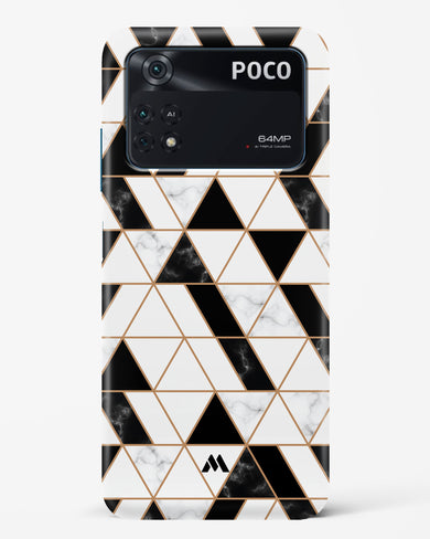 Black on White Patchwork Marble Hard Case Phone Cover (Xiaomi)