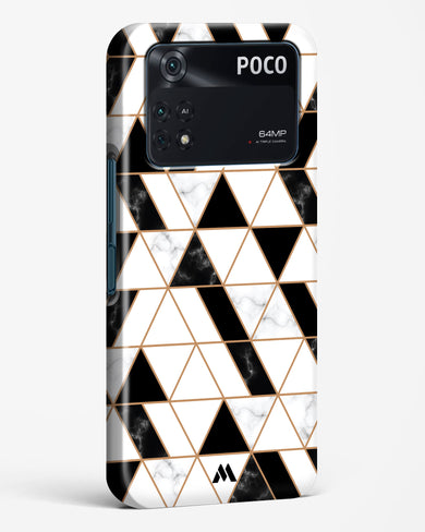 Black on White Patchwork Marble Hard Case Phone Cover (Xiaomi)