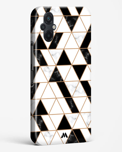 Black on White Patchwork Marble Hard Case Phone Cover-(Xiaomi)