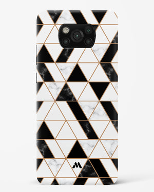 Black on White Patchwork Marble Hard Case Phone Cover-(Xiaomi)