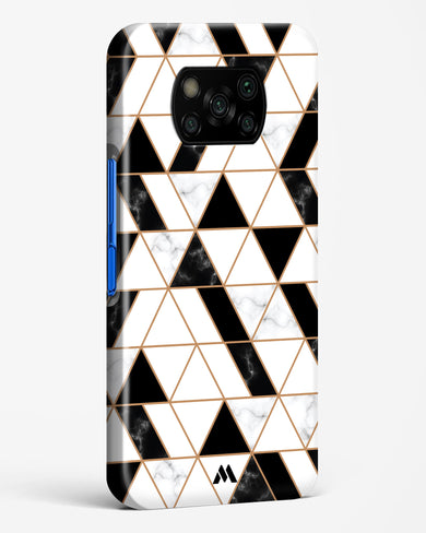 Black on White Patchwork Marble Hard Case Phone Cover-(Xiaomi)