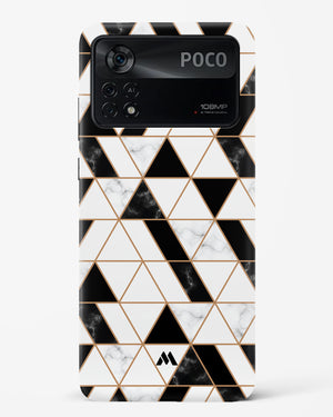 Black on White Patchwork Marble Hard Case Phone Cover (Xiaomi)