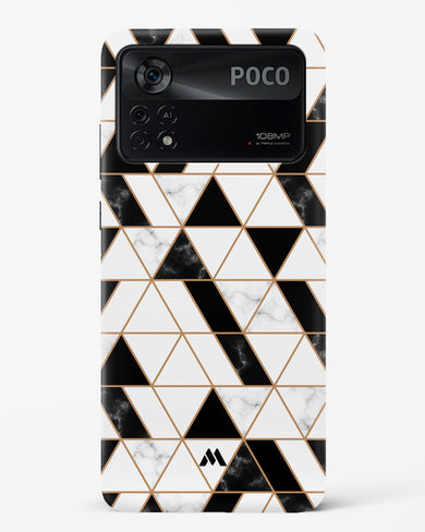 Black on White Patchwork Marble Hard Case Phone Cover-(Xiaomi)